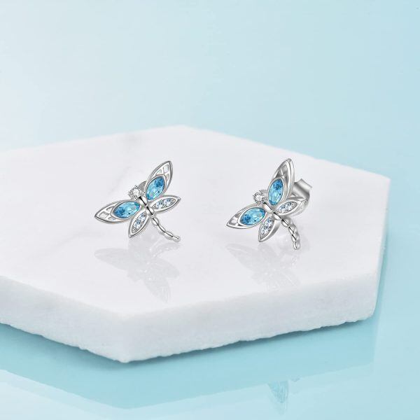 Sterling Silver Dragonfly Earrings-3