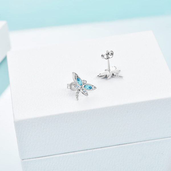 Sterling Silver Dragonfly Earrings-4