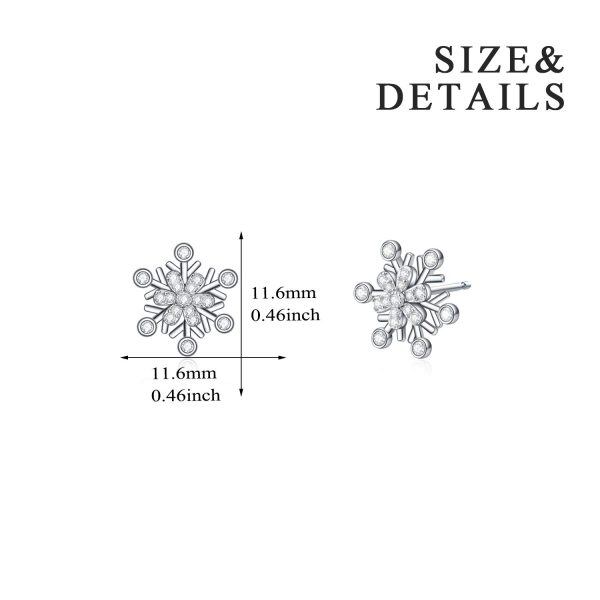 Sterling Silver Snowflake Earrings-5