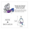 wholesale 925 Sterling Silver Mermaid Heart Pendant Necklace with Moon and Stars Design for Women-0-2