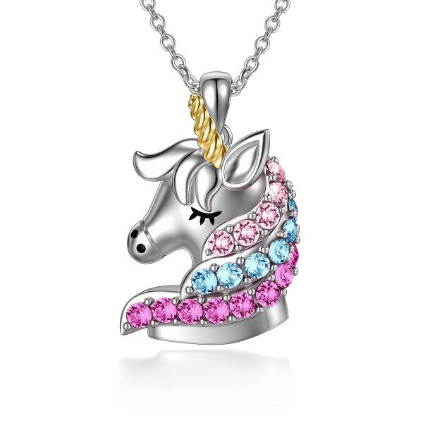 Sterling Silver Unicorn Necklace-0