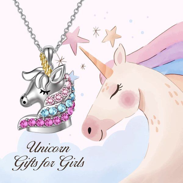 Sterling Silver Unicorn Necklace-5