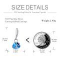 wholesale 925 Sterling Silver Blue Crystal Heart Drop Earrings for Women-0-2