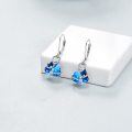 wholesale 925 Sterling Silver Blue Crystal Heart Drop Earrings for Women-0-4