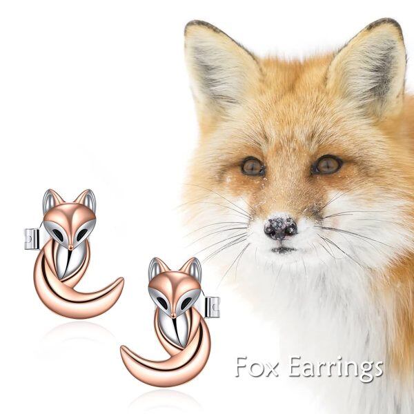 Sterling Silver Fox Earrings-5