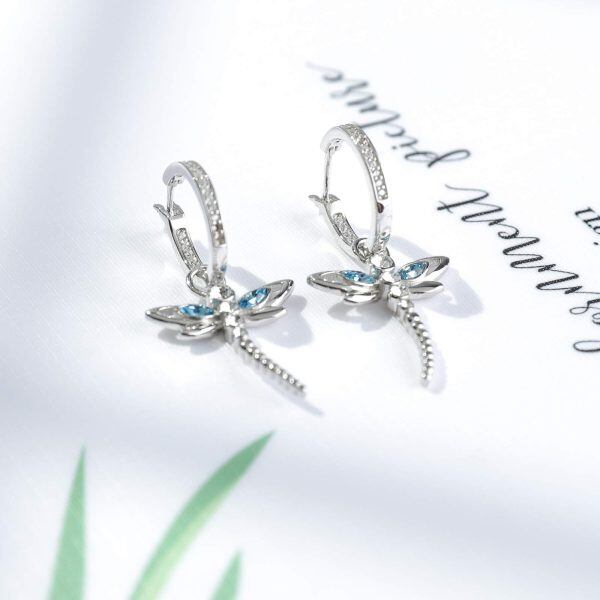 Sterling Silver Dragonfly Earrings-1