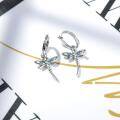 wholesale 925 Sterling Silver Blue Crystal Dragonfly Dangle Earrings for Women-0-2