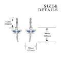 wholesale 925 Sterling Silver Blue Crystal Dragonfly Dangle Earrings for Women-0-4