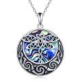 wholesale 925 Sterling Silver Round Abalone Shell Dragonfly Pendant Necklace for Women-0-0