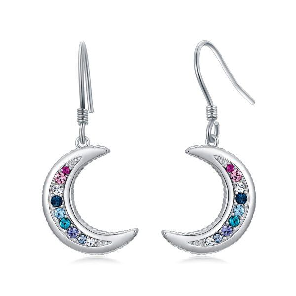 Sterling Silver Moon Earrings-0