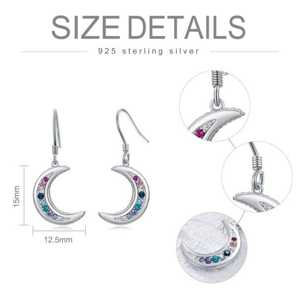 Sterling Silver Moon Earrings-5