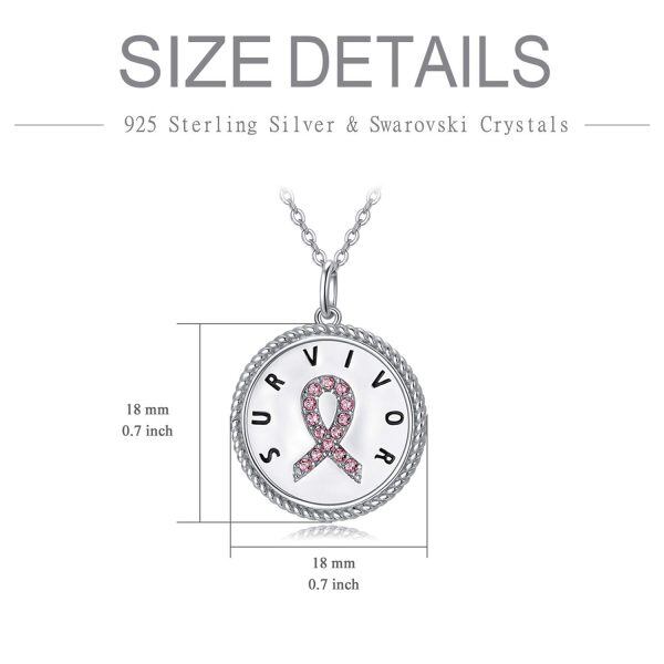 Sterling Silver Breast Ovarian Cancer Necklace-1