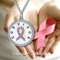 wholesale 925 Sterling Silver Pink Crystal Ribbon Survivor Pendant Necklace for Breast & Ovarian Cancer Awareness-0-5