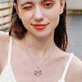 wholesale 925 Sterling Silver Red Mushroom Heart Moonstone Frog Pendant Necklace for Women-0-1