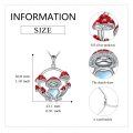 wholesale 925 Sterling Silver Red Mushroom Heart Moonstone Frog Pendant Necklace for Women-0-2
