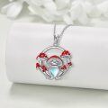 wholesale 925 Sterling Silver Red Mushroom Heart Moonstone Frog Pendant Necklace for Women-0-4
