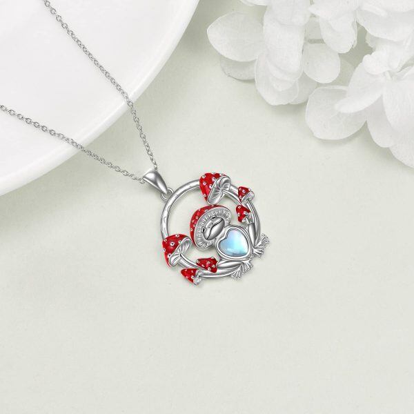 Sterling Silver Mushroom Frog Necklace-5