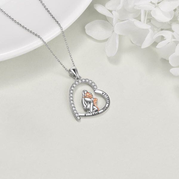 Sterling Silver Father Daughter Heart Necklace-3