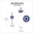 wholesale 925 Sterling Silver Blue Evil Eye Key Pendant Necklace for Women Girls-0-3