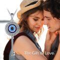 wholesale 925 Sterling Silver Blue Evil Eye Key Pendant Necklace for Women Girls-0-4