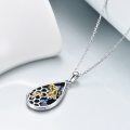 wholesale 925 Sterling Silver Abalone Shell Honeycomb Bee Pendant Necklace for Women-0-2