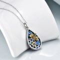 wholesale 925 Sterling Silver Abalone Shell Honeycomb Bee Pendant Necklace for Women-0-3