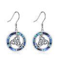 wholesale 925 Sterling Silver Celtic Knot Abalone Shell Inlay Dangle Earrings for Women-0-0