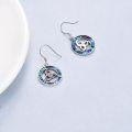 wholesale 925 Sterling Silver Celtic Knot Abalone Shell Inlay Dangle Earrings for Women-0-3