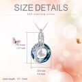 wholesale 925 Sterling Silver Blue Crystal Tree of Life Butterfly Cremation Jewelry Urn Pendant Necklace with Funnel and Fill Tool-0-3