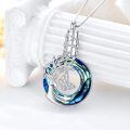 wholesale 925 Sterling Silver Blue Crystal Tree of Life Butterfly Cremation Jewelry Urn Pendant Necklace with Funnel and Fill Tool-0-4