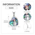 wholesale 925 Sterling Silver Abalone Shell Mother & Child Frog Heart Pendant Necklace for Women-0-1