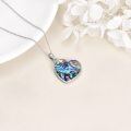 wholesale 925 Sterling Silver Abalone Shell Mother & Child Frog Heart Pendant Necklace for Women-0-4