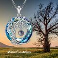 wholesale Sterling Silver Crystal Tree of Life Initial Necklace Mother s Day Gift - Rhodium Plated-0-157