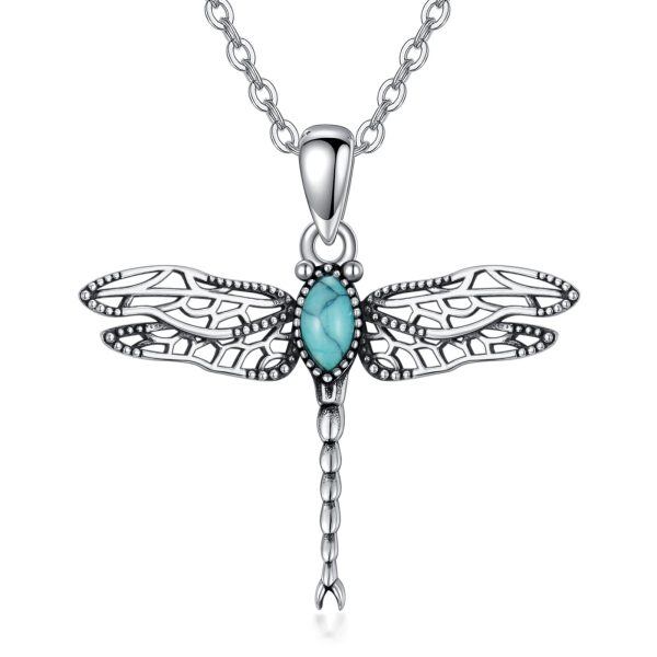 Sterling Silver Dragonfly Pendant Necklace-0