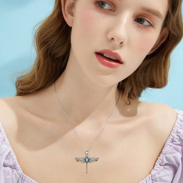 Sterling Silver Dragonfly Pendant Necklace-2