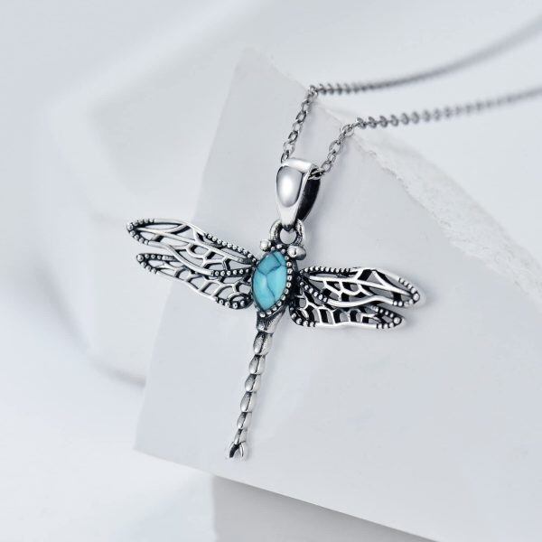 Sterling Silver Dragonfly Pendant Necklace-3