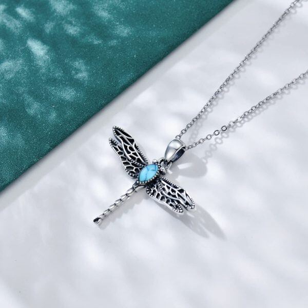 Sterling Silver Dragonfly Pendant Necklace-4