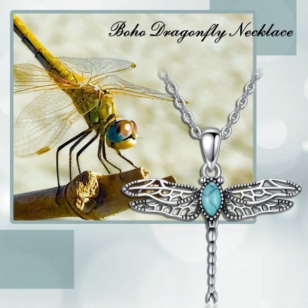 Sterling Silver Dragonfly Pendant Necklace-5