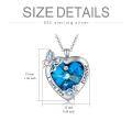 wholesale 925 Sterling Silver Blue Crystal Heart I love you forever Pendant Necklace for Women-0-3