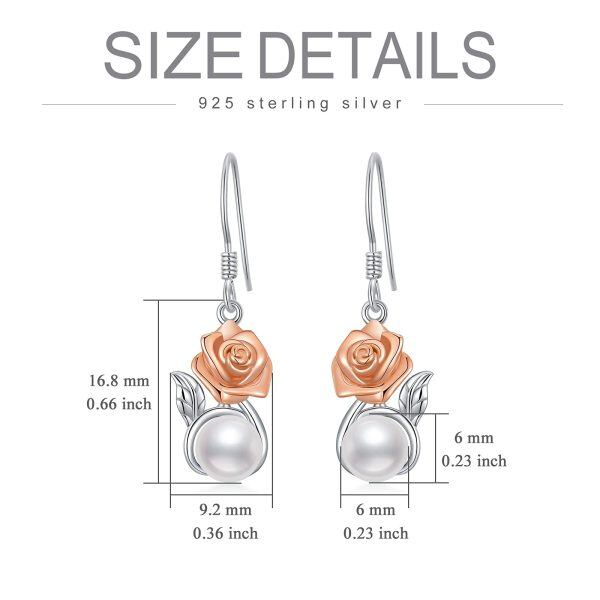 Sterling Silver Rose Earrings-4