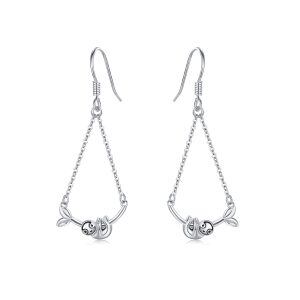 Sterling Silver Sloth Earrings-0