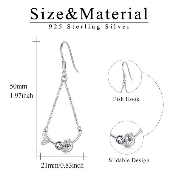 Sterling Silver Sloth Earrings-3