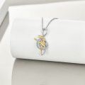 wholesale 925 Sterling Silver Musical Note Ballerina Pendant Necklace for Women - Gold & White Tone-0-2