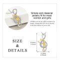 wholesale 925 Sterling Silver Musical Note Ballerina Pendant Necklace for Women - Gold & White Tone-0-4