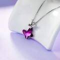 wholesale Sterling Silver Crystal Butterfly Pendant Necklace Morpho Helena Series - Rhodium Plated-0-9