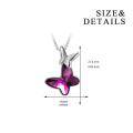 wholesale Sterling Silver Crystal Butterfly Pendant Necklace Morpho Helena Series - Rhodium Plated-0-10