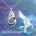 wholesale Sterling Silver Crystal Unicorn Pendant Necklace Gift for Women-0-4