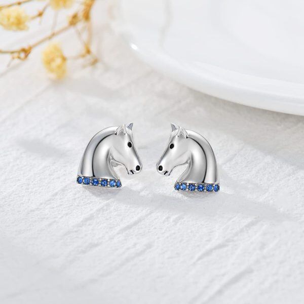 Sterling Silver Horse Earrings-2