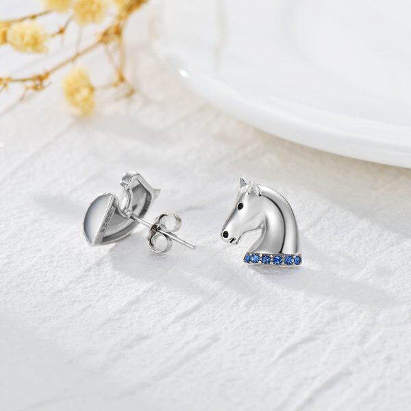 Sterling Silver Horse Earrings-3