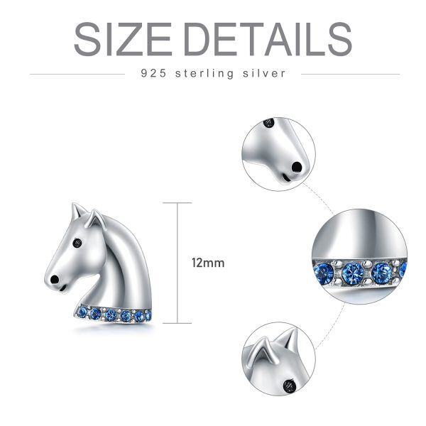 Sterling Silver Horse Earrings-4